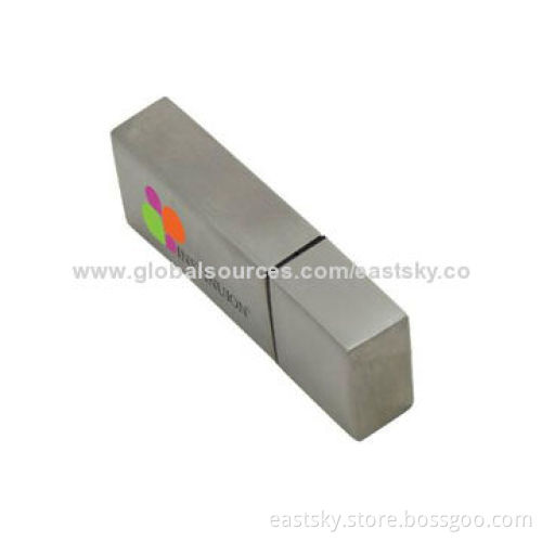 Promotional Metal Flash Drive with Shiny, Anti-scratch, Anti-fingerprint Pattern, 64MB to 32GB